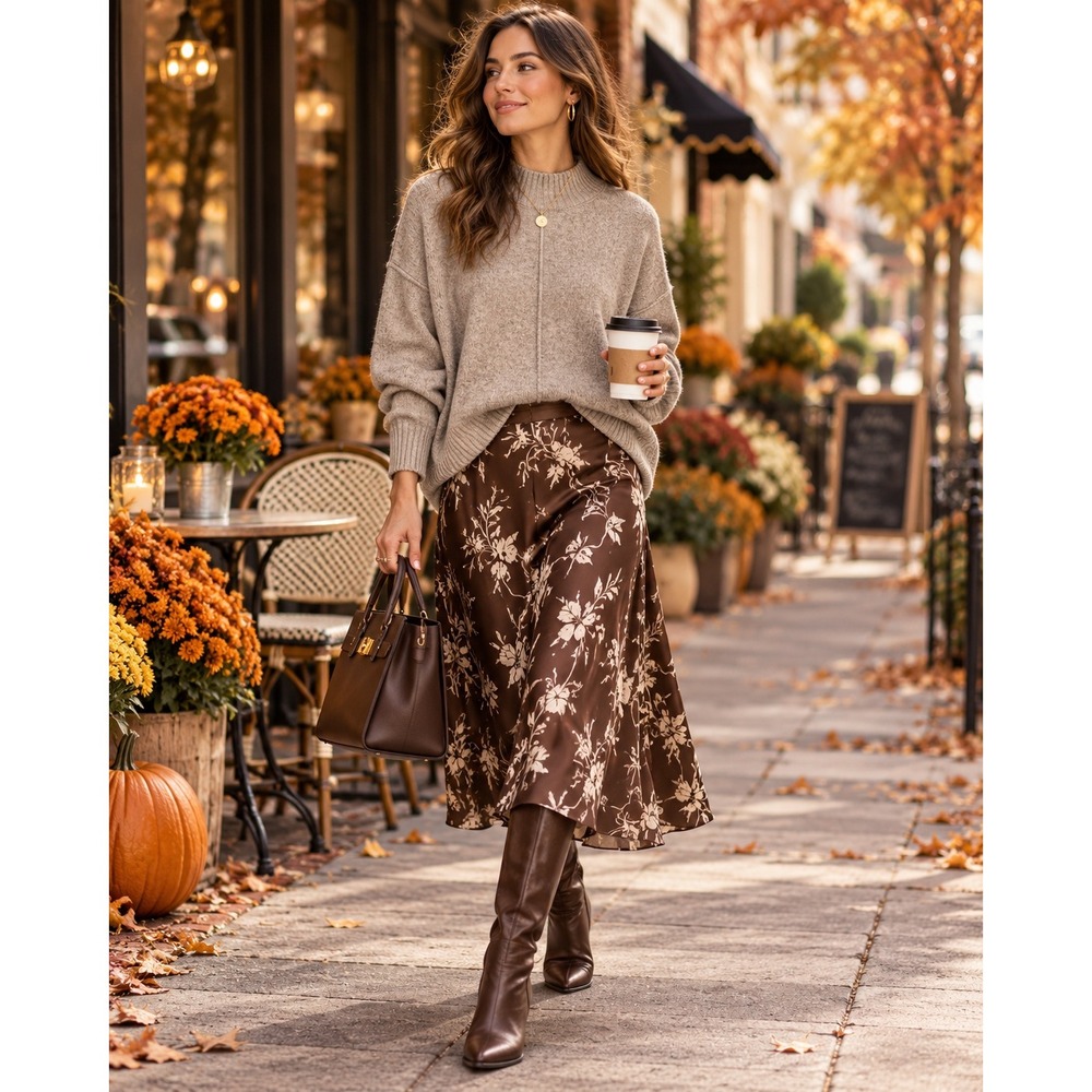 Womens Medium Taupe Mock Neck Sweater Relaxed Knit Quiet Luxury Fall Pullover